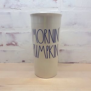 Rae Dunn MORNIN PUMPKIN travel mug coffee tumbler
